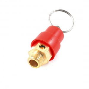Red Plastic Coated 1/8"PT Male Thread Safety Air Pressure Relief Valve