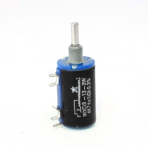 WXD3-13 4.7K ohm 2 Watts 4mm Round Shaft Rotary Wire Wound Potentiometer