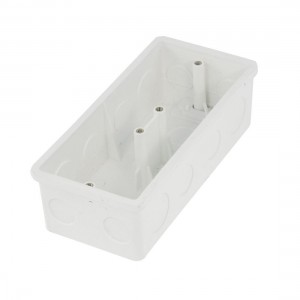 168x80x50mm Flush-Type PVC Wall Mounted 2 Gang Junction Box Case White