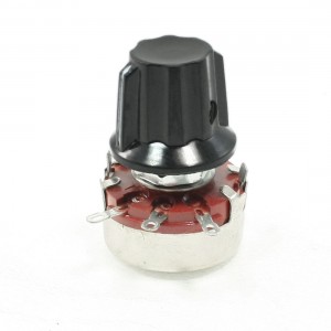 WTH118 2.2K ohm 2W Single Turn Rotary Linear Taper Carbon Potentiometer w Knob