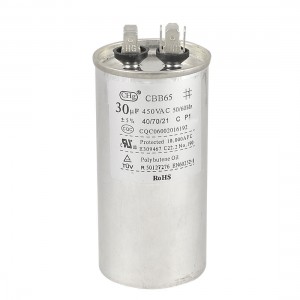 CBB65 450VAC 30uF Round Oil Filled Air Conditioning Motor Capacitor