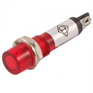DC 12V 2 Pins Terminals Red Light Signal Indicator Lamp 5 Pcs