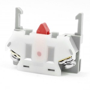 Gray White Plastic 2 Terminals NC Push Button Switch Auxiliary Contact