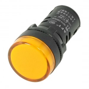 AC 380V Yellow LED Power Indicator Pilot Single Light Lamp 22mm
