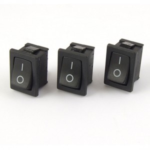 3x AC 6A/250V 10A/125V ON/OFF 2 Position SPST 2 Pin Snap in Rocker Switch Black