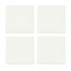 4 Pcs 86x86mm White PVC Square Wallplate Switch Junction Box Cover Panel