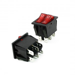 2 Pcs 6A/250V 20A/125V AC Red Neon Light SPST ON/OFF Boat Rocker Switch