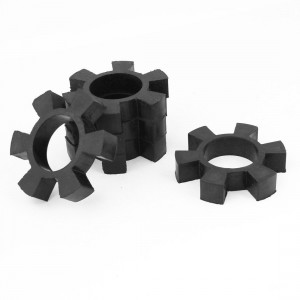 5 Pcs 32mm Bore 6 Petal Black Rubber Drive Shaft Coupler Damper Cushion