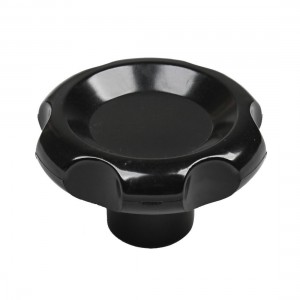 Female Threaded Screw On Type M12 70mm Diameter Corrugated Knob Black