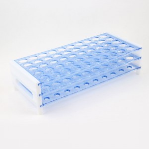 Laboratory Lab Clear BluePlastic 40 Socket 19mm Diameter Test Tube Stand Holder