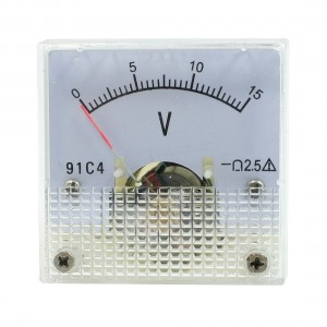DC 0-15V Class 2.5 Fine Tuning Square Analog Voltage Meter Voltmeter