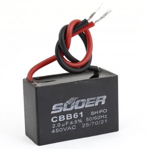 AC450V 2uF 50/60Hz Fan Motor Start Run Capacitor CBB61