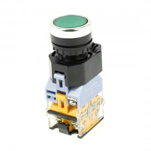 220VAC Green Light LED Indicator 6-Terminal Momentary Botton Switch 380VAC 10A
