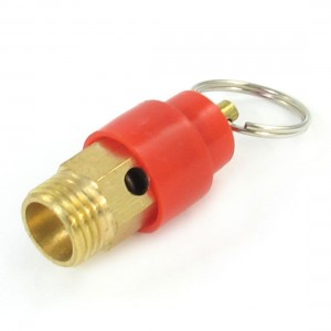 1/4"PT Male Threaded Air Compressor Pressure Relief Valve Red Gold Tone