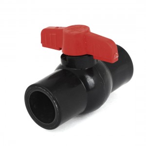 Plumbing 20mm x 20mm Slip Ends Full Port PVC Ball Valve Black Red