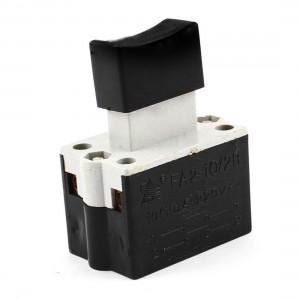 Black AC 220V 10A DPST Momentary Manual Trigger Switch for Cutting Machine