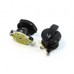 2Pcs Black Plastic Shell 4P SPST Speed Control Switcher for Electric Fan