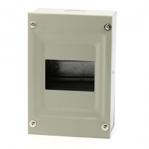 Building Rectangular Gray Metal Power Distribution Box Guard Cover