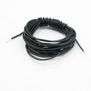 Black 26AWG Glass Fibre Copper Core Wire Silicone Resin Cable 9.8 Ft