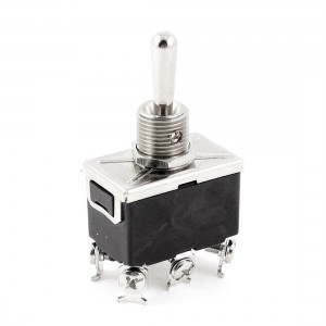 Electrical 3 Positions ON/OFF/ON DPDT Toggle Switch Black Silver Tone