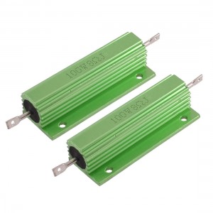 2 Pcs Green Aluminum Wire Wound Resistor 100W Powr 8 Ohm 5%