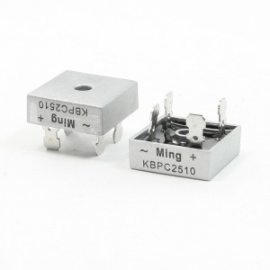 2 Pcs Square Silver Tone Head 1000V 25A Full Wave Bridge Rectifier