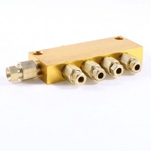 Pneumatic 4 Ways Brass Adjustable Oil Distributor Manifold Block Valve