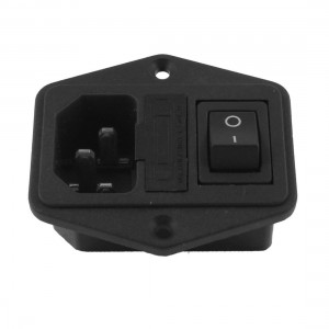 Replacement IEC C13 3Pin Black Fused Power Socket w Switch AC 10A 250V