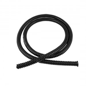 Blk Plastic Covered 13mm Dia Metal Corrugated Tube 1M