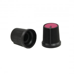 10 Pcs 12mm Top Dia Black Red Plastic Knobs for Potentiometer Pot