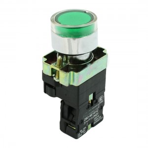 10A Ith 600V Ui 1NO SPST Momentary Action Green Indicator Push Button Switch