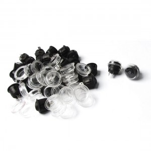 30Pcs 6A 250VAC 10A 125VAC SPST Black Button Round Boat Rocker Switch w Cap