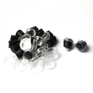 20pcs AC 6A/250V 10A/125V On/Off 2 Pin Black Rocker Switch w Waterproof Cover