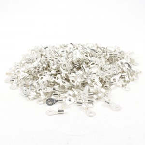 1000 Pcs 4mm Stud Copper Lug Cable Connector Non-insulated Ring Terminal