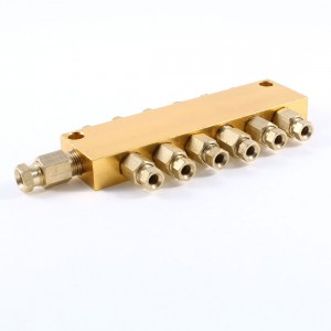 Air Pneumatic Brass Adjustable 6 Ways Oil Distributor Regulating Manifold