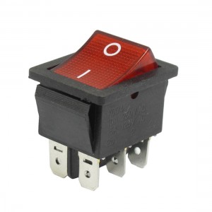 AC 250V/10A 125V/15A 6 Pins DPDT On/Off Rocker Switch w Light