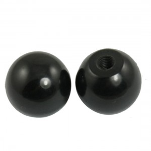 5 Pcs 1/5" Moulded Thread 25mm Dia Tapped Handling Ball Knobs Black