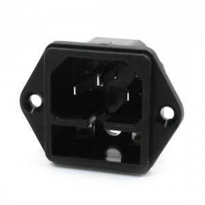 AC 250V 10A Clamp Type 3P IEC 320 C14 Inlet Male Power Plug Socket w Fuse Holder