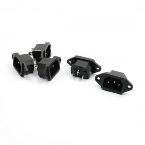 5Pcs AC 250V 10A IEC320 C14 Inlet 3 Pin Black Power Socket for Electric Cooker