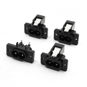 250V 7A Black Male Plug EC320 C8 Power Adapter Connector 4 Pcs