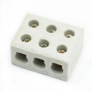 3W6H 3Pole 6Hole Insulating Porcelain Terminal Block Connector 30A