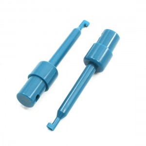 2.3" Long Meter Multimeter Lead Wire Testing Hooks Clip Blue 2PCS