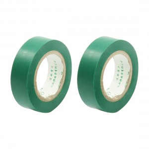 18mm Wide 9M Long Self Adhesive Green PVC Insulation Tape Roll 2PCS