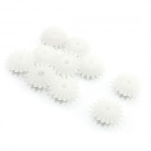10 Pcs 11mm x 5mm x 2mm 16 Teeth White Plastic Bevel Gear for DIY RC Toy