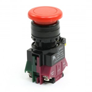NO NC 4 Pin Red Mushroom Momentary Pushbutton Switch Ui 660V Ith 10A