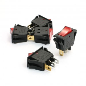 5pcs AC 125V 20A Red Light 3 Pin SPST ON/OFF Snap in Boat Rocker Switch