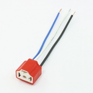 5PCS Car Auto Headlight Light Holder Red 3 Pin Female H4 Ceramic Socket