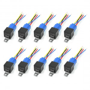 10 Pcs 5 Pin Female Ceramic Socket Car Alarm SPDT Car Auto Relay 40A 12V DC