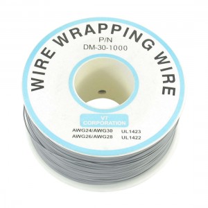 P/N DM-30-1000 Gray Insulated PVC Coated 30AWG Wire Wrapping Wires Reel 820Ft