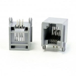 Right Angle Pin RJ11 RJ13 RJ14 6P4C Modular Network Jack 15mm Length 20Pcs